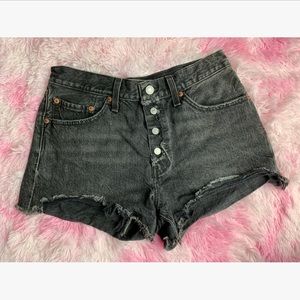 Levi’s 501 Distressed High Waist Shorts